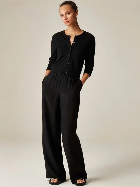 NWT! J. CREW Women’s Featherweight Cashmere Cardigan Jet Black Size XS - Picture 11 of 13